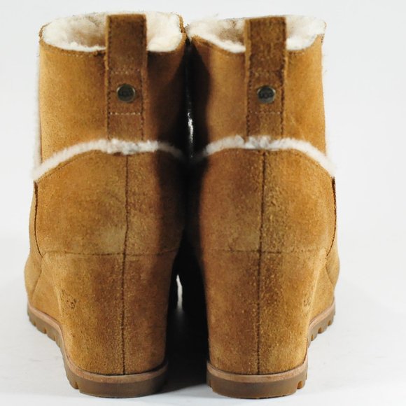 UGG Women's Marte Wedge Booties Chestnut Color - Picture 7 of 12
